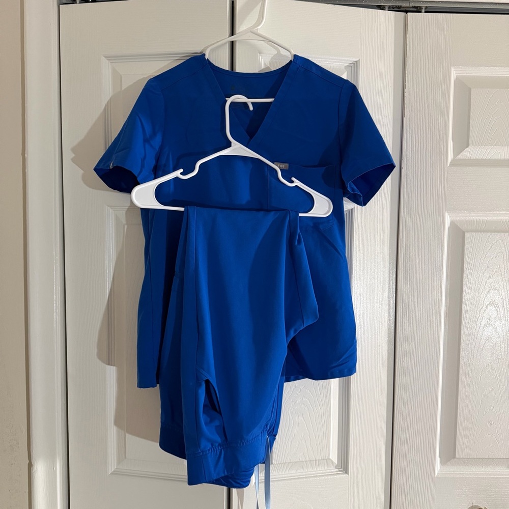 Royal Blue Figs Scrub Set - Size Medium